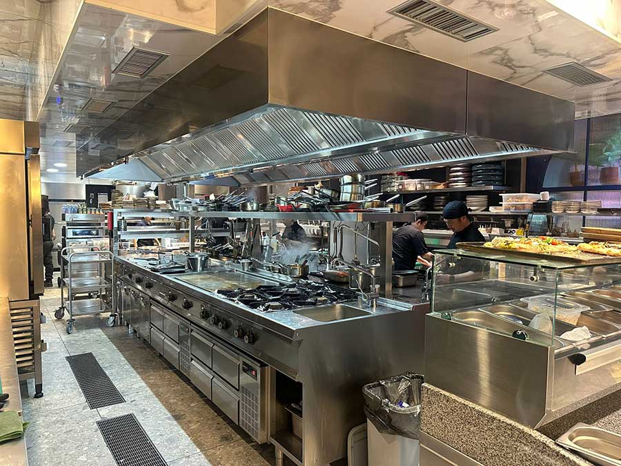 Bertos S900 series cooking island installed at Festacci restaurant kitchen, Malta