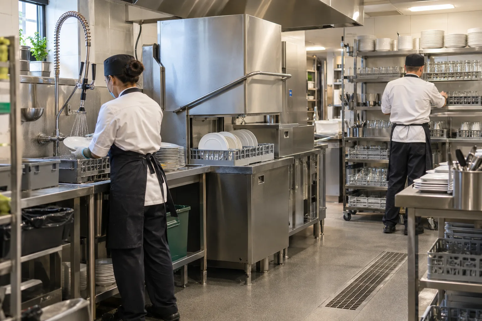 Planning a Dishwashing Area That Does Not Interrupt Service