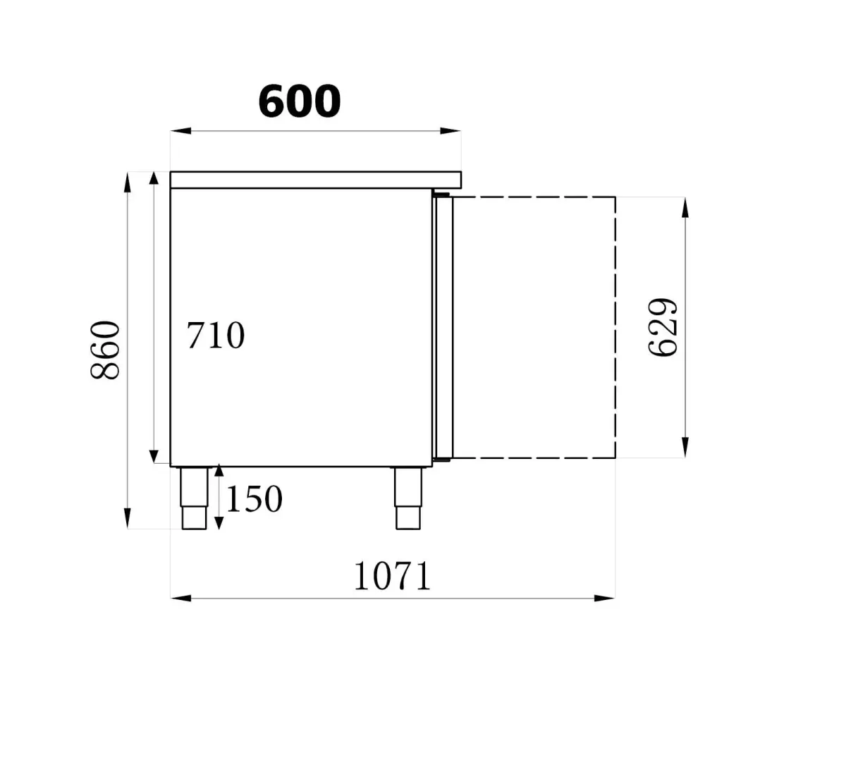 COMBISTEEL S/STEEL REFRIGERATED COUNTER 2 DOOR 136X60CM