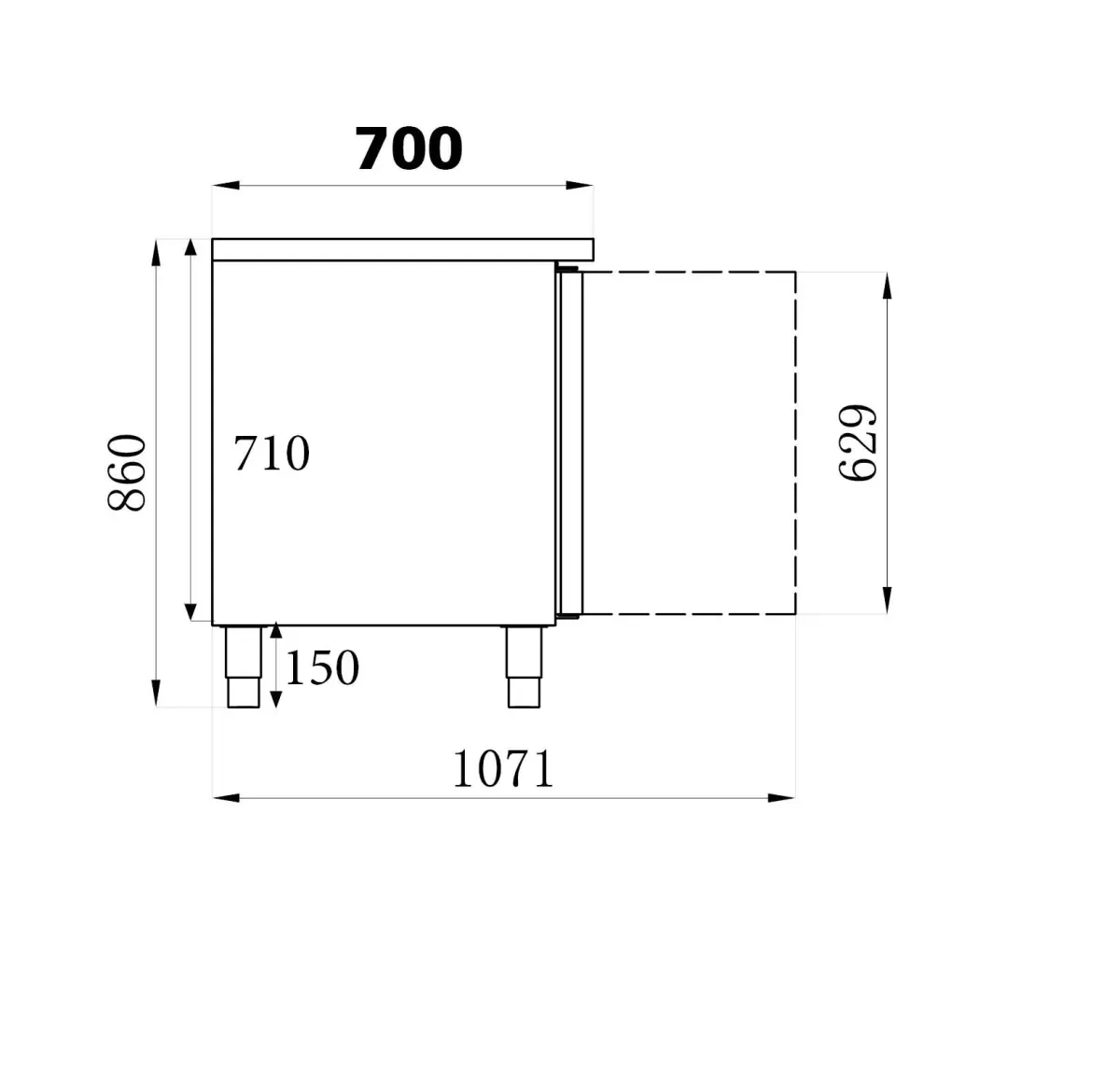 COMBISTEEL GN (700) FRIDGE COUNTER 3 DOOR 180 X 70