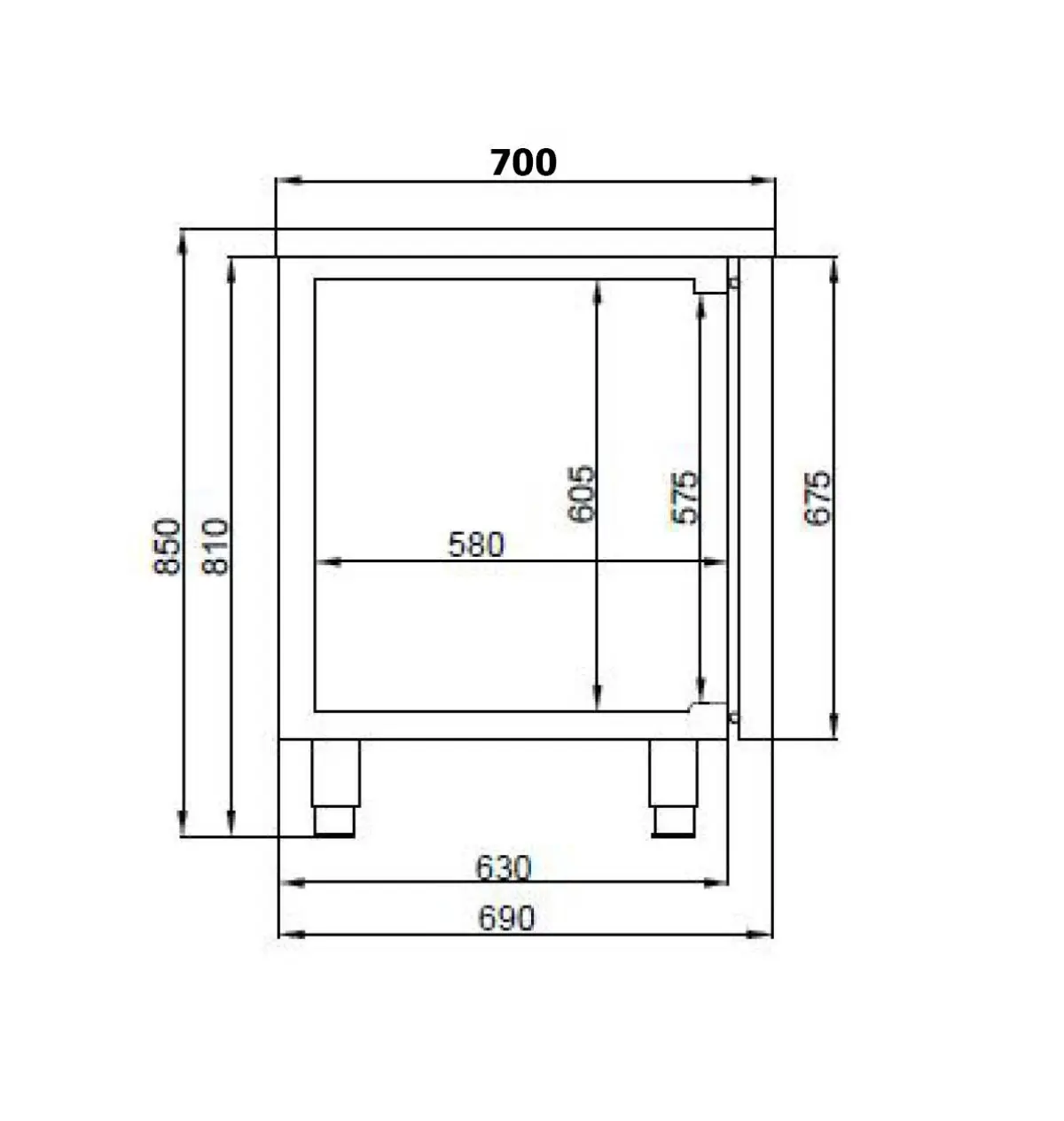 700 REFRIGERATED COUNTER 3 DOORS EXCL. MOTOR