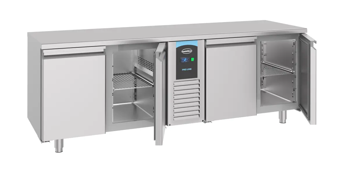 PROLINE GN (700) S/STEEL FRIDGE COUNTER 4 DOOR + TROPICAL COMPRESSOR + MONOBLOCK SYSTEM 227X70