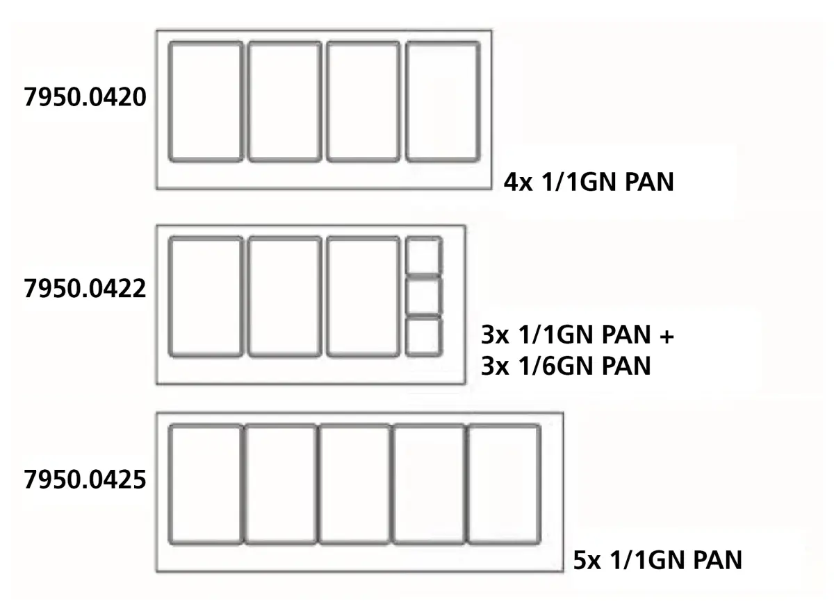 COMBISTEEL REFRIGERATED COUNTER 2 DOOR + GLASS TOP 3 X GN 1/1 + 3 X GN 1/6