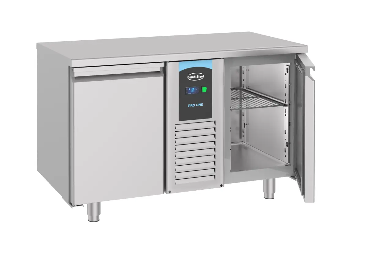 GREENLINE GN (700) S/STEEL FREEZER COUNTER 2 DOOR + TROPOCAL COMPRESSOR + MONOBLOCK SYSTEM + ENERGY EFFICIENCY SYSTEM 130X70CM