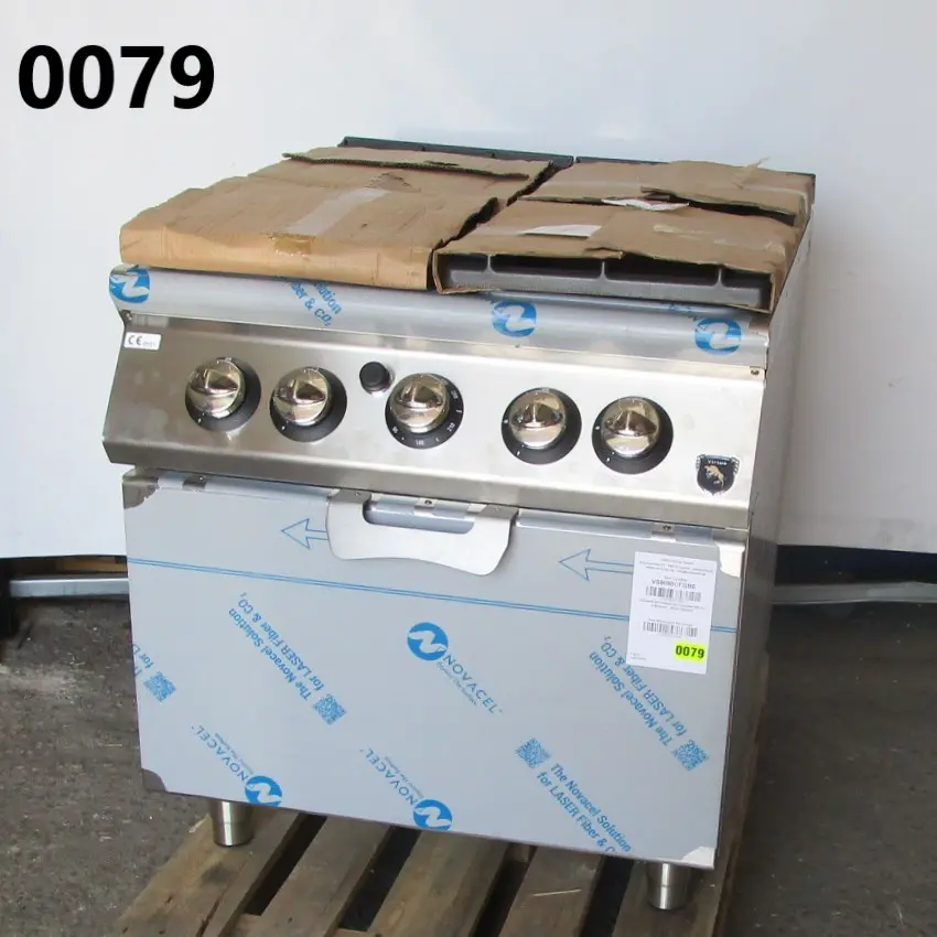 Gas range on static gas oven GN 2/1, 4 burners - DAMAGED