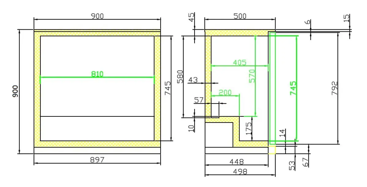 BACKBAR FRIDGE BLACK 2 DOOR SLIDING