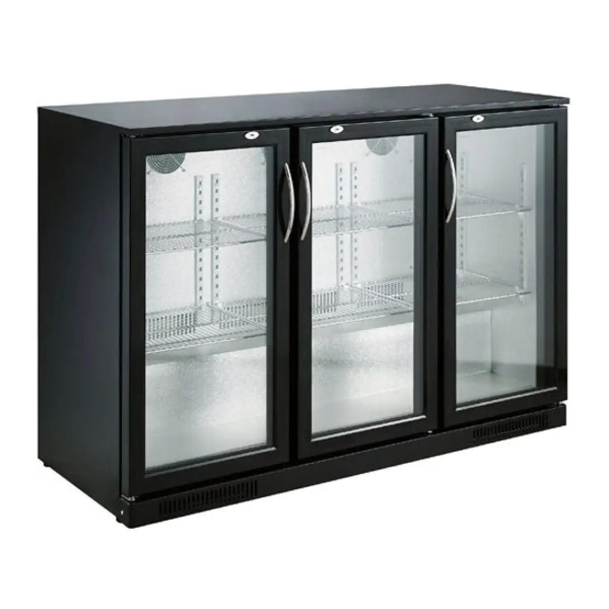 BACKBAR FRIDGE BLACK 3 HINGED DOORS
