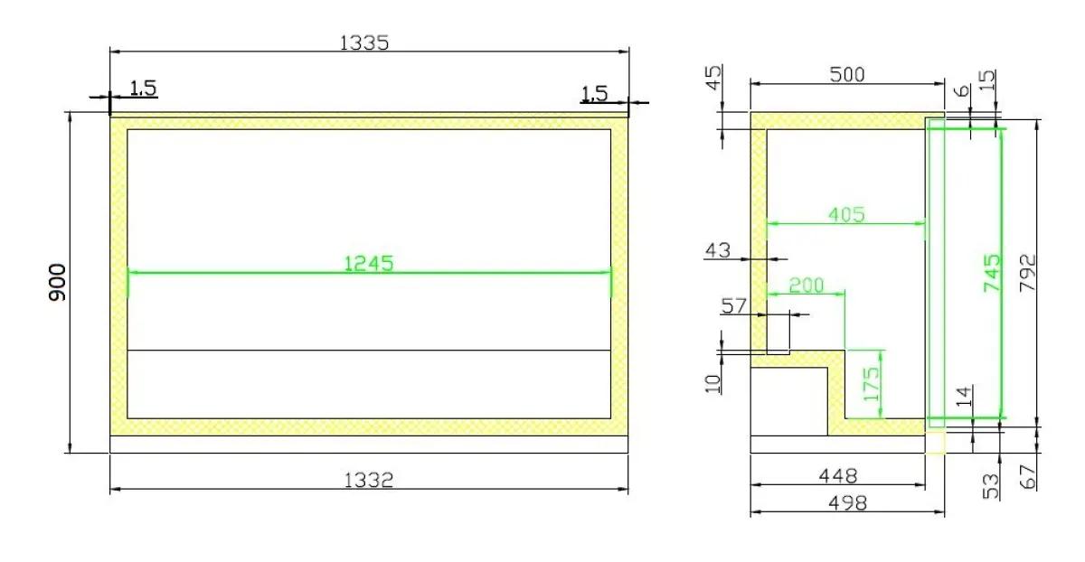 BACKBAR FRIDGE BLACK 3 DOOR SLIDING