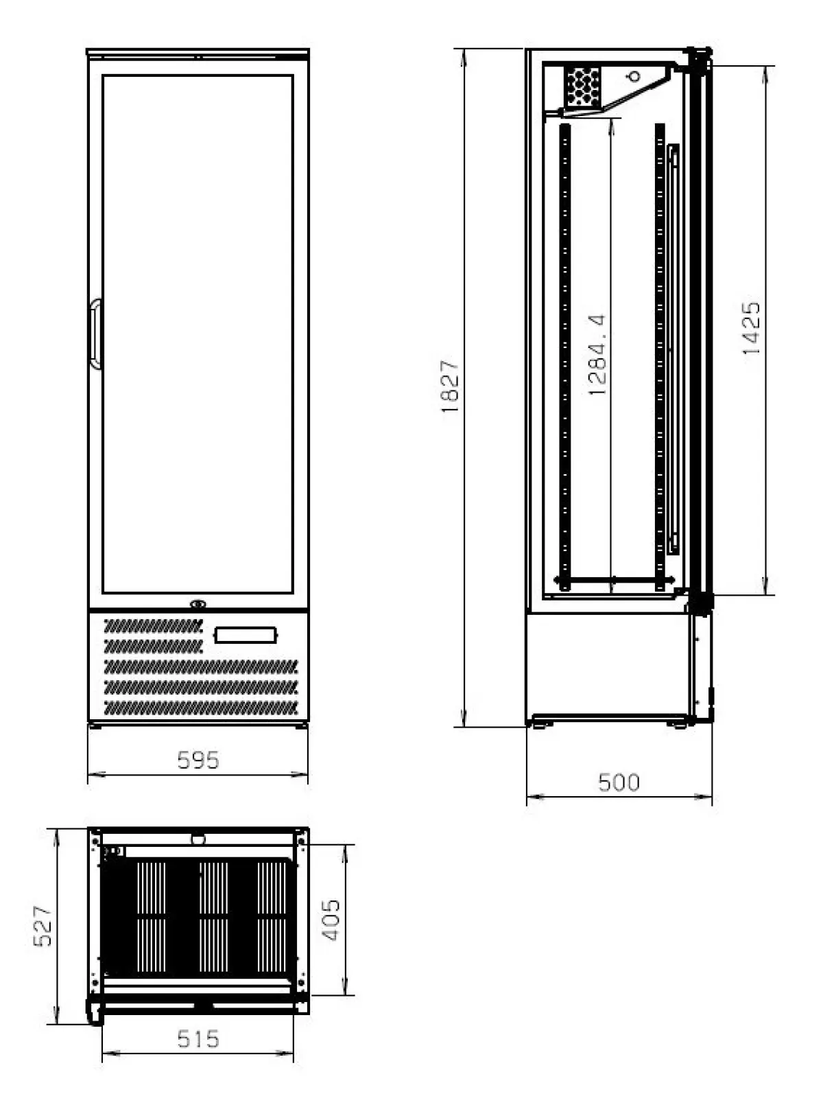 COMBISTEEL UPRIGHT BLACK BACKBAR COOLER 2 GLASS DOORS - 90X52X185CM