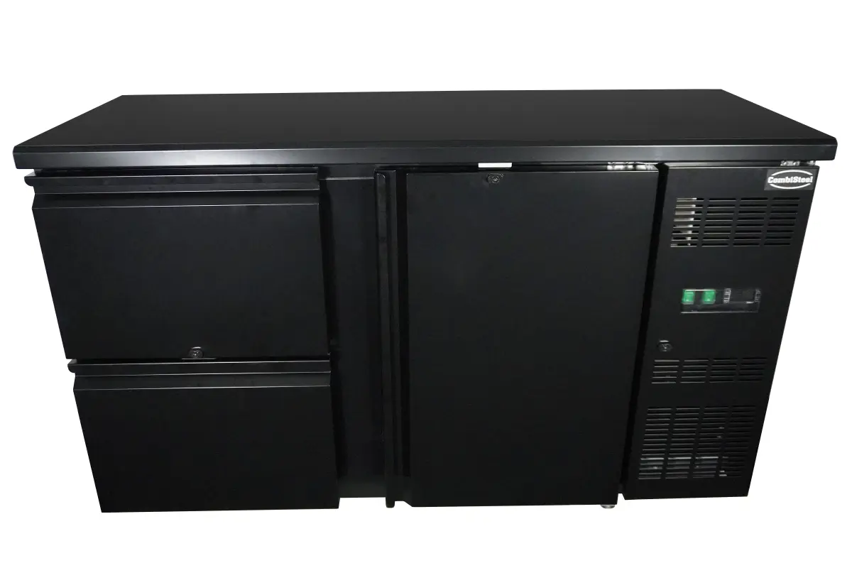 BARCOOLER BLACK 1 DOOR AND 2 DRAWERS