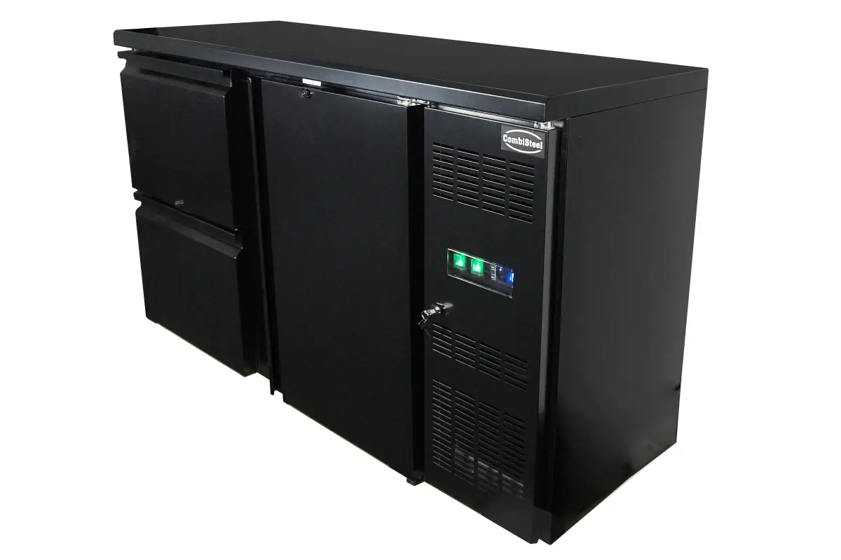 BARCOOLER BLACK 1 DOOR AND 2 DRAWERS