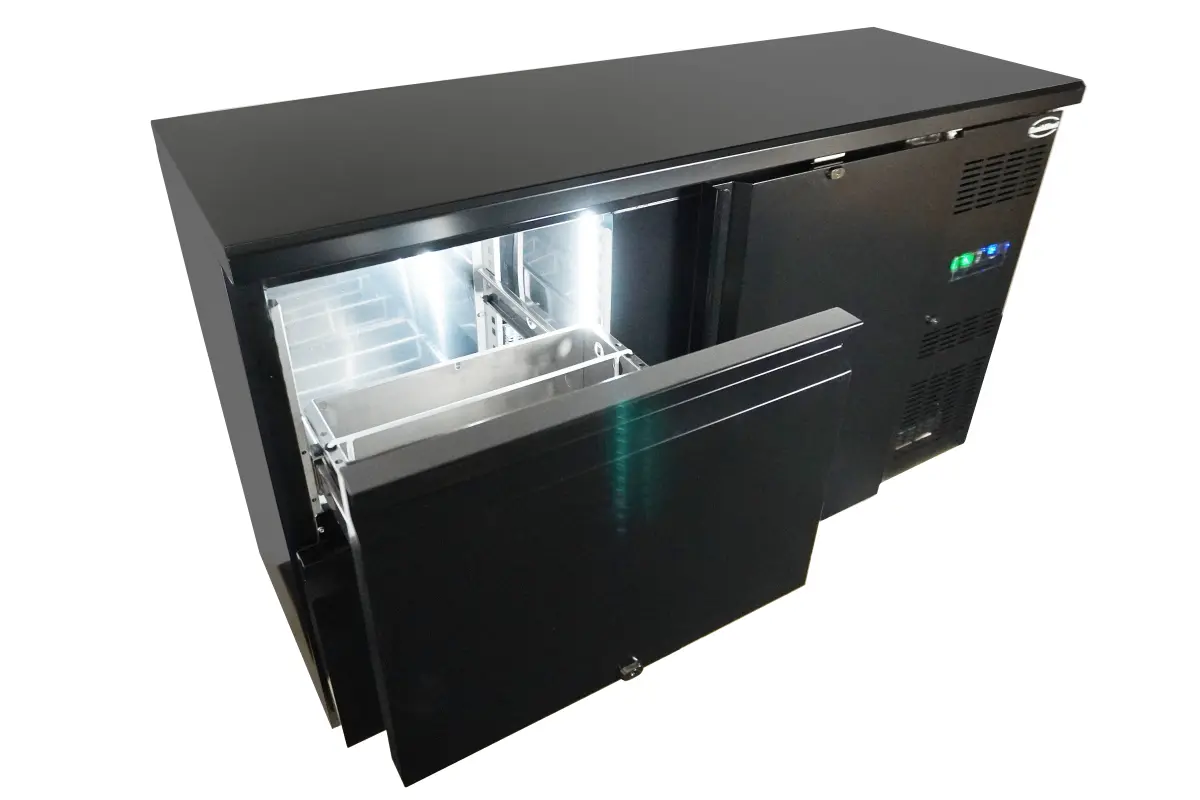 BARCOOLER BLACK 1 DOOR AND 2 DRAWERS