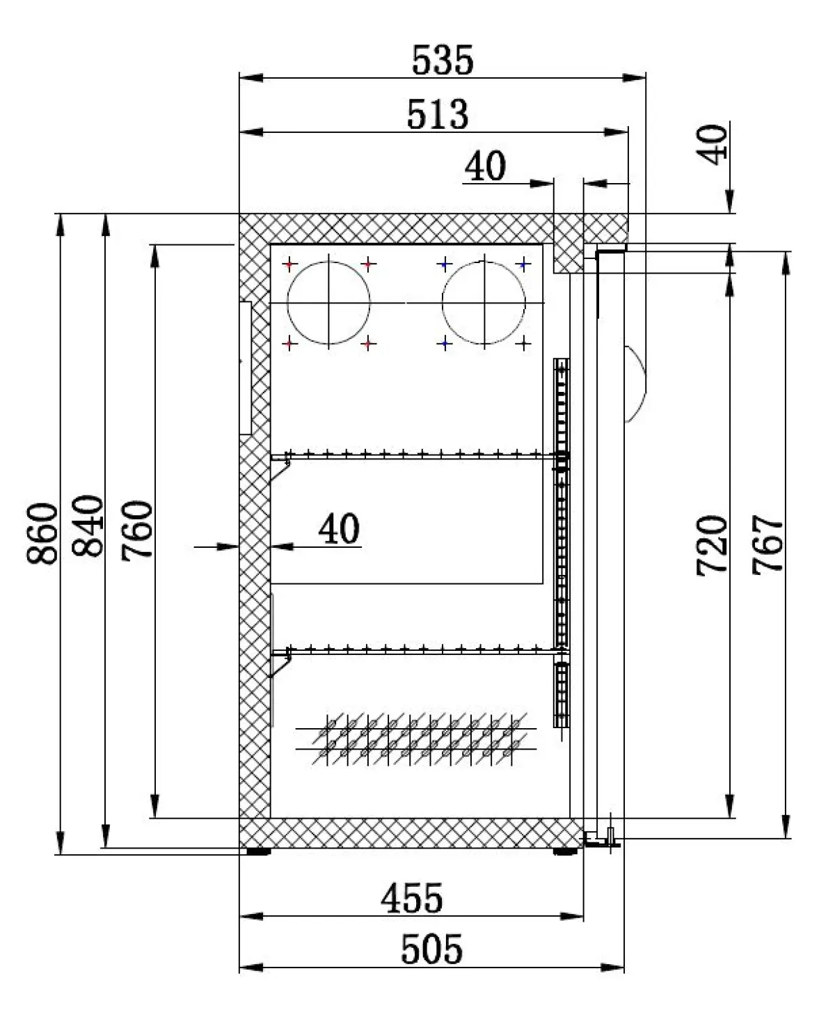 BARCOOLER BLACK 2 DOORS