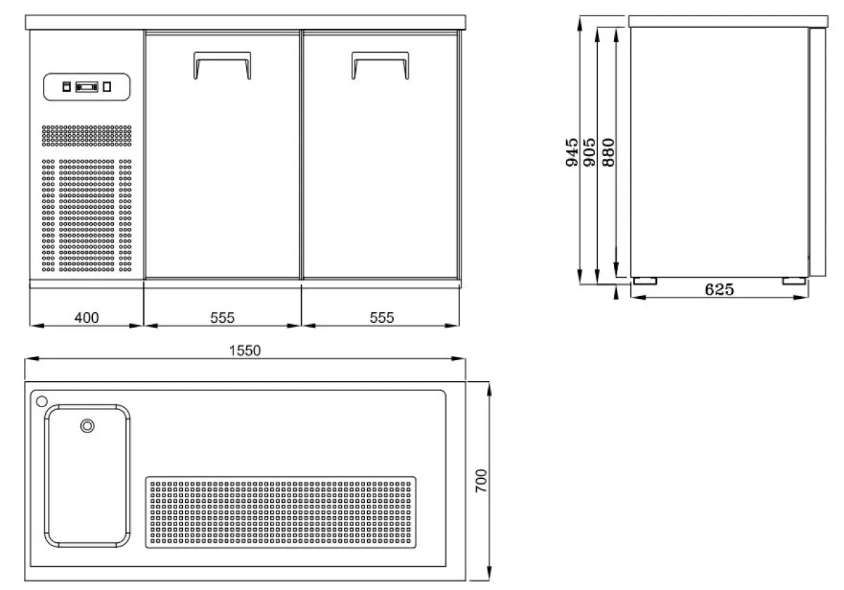 BEER COUNTER 2 DOORS 1L