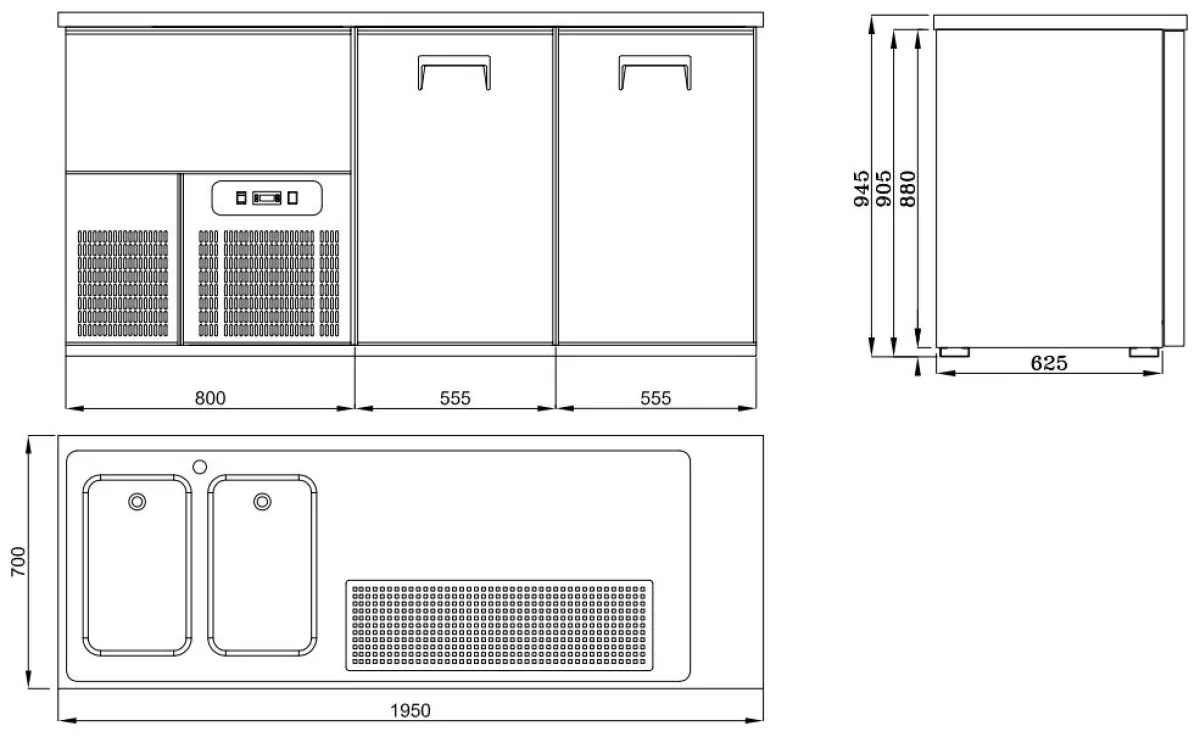 BEER COUNTER 2 DOORS 2L