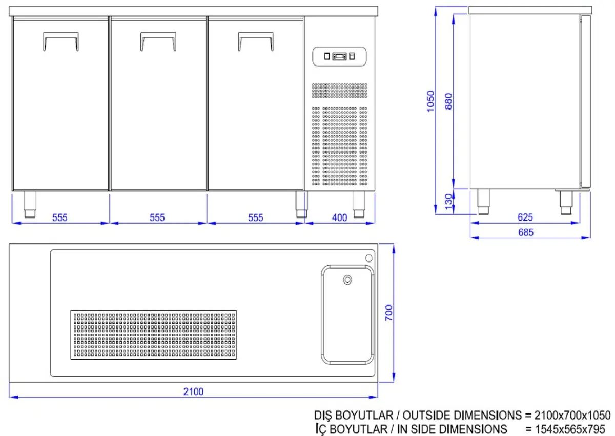 BEER COUNTER 3 DOORS 1R