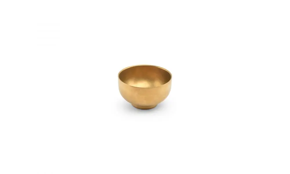 Bowl 12xH7cm double wall vintage gold Host