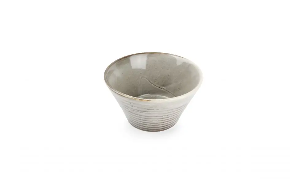 Bowl 15xH8cm conical grey Line