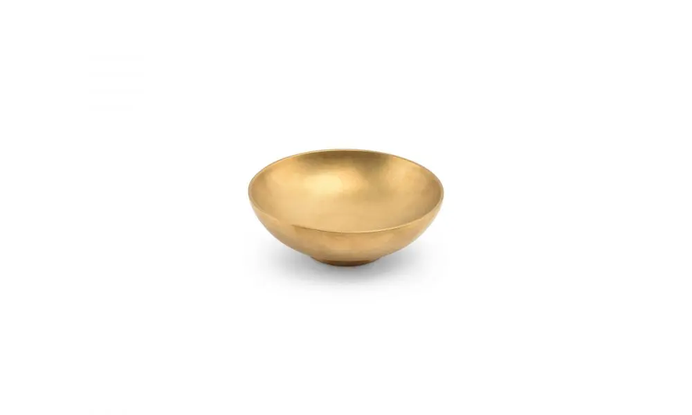 Bowl 18xH6cm double wall vintage gold Host