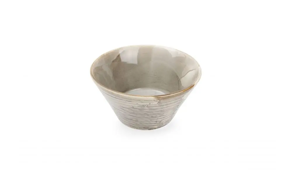 Bowl 18xH9cm conical grey Line