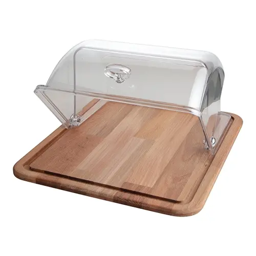 BUFFET DISPLAY 31X37CM WITH WOODEN BASE & POLYCARBONATE ROLLTOP