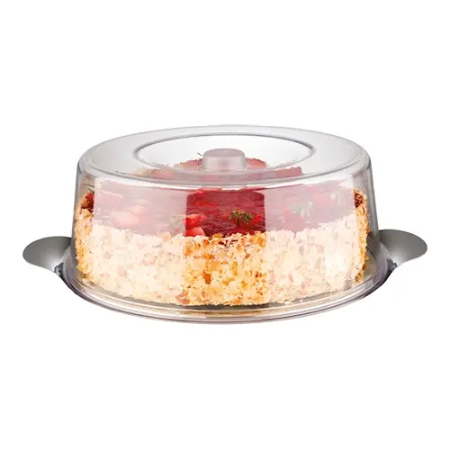 S/S CAKE TRAY + COVER DIA 30CM