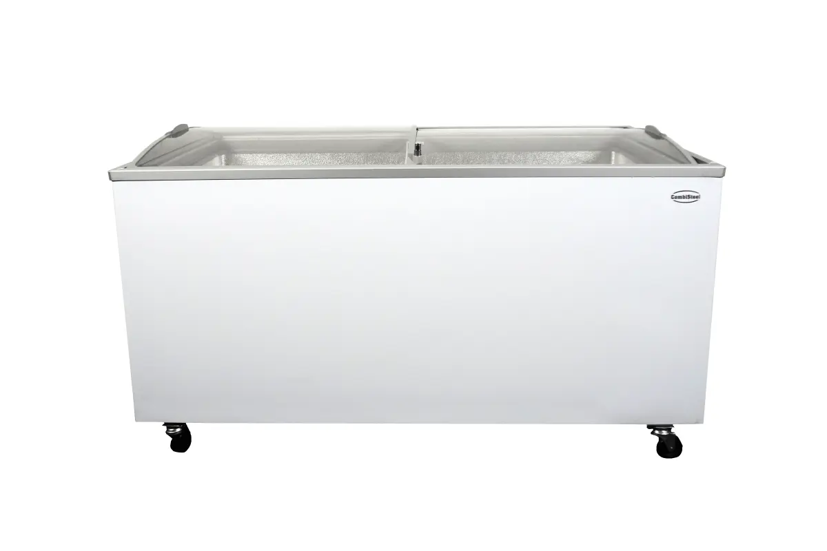 COMBISTEEL CHEST FREEZER + GLASS SLIDING TOP + WHEELS - 150X70CM