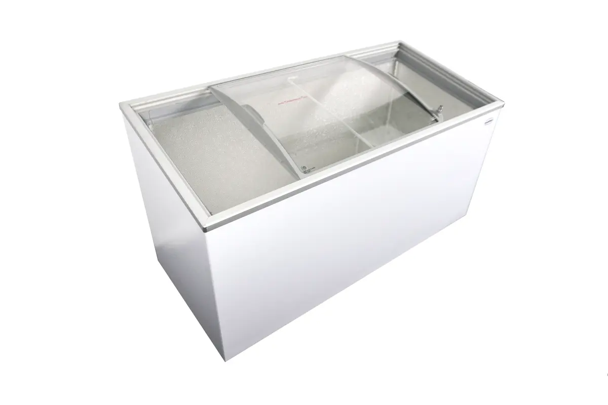 COMBISTEEL CHEST FREEZER + GLASS SLIDING TOP + WHEELS - 150X70CM
