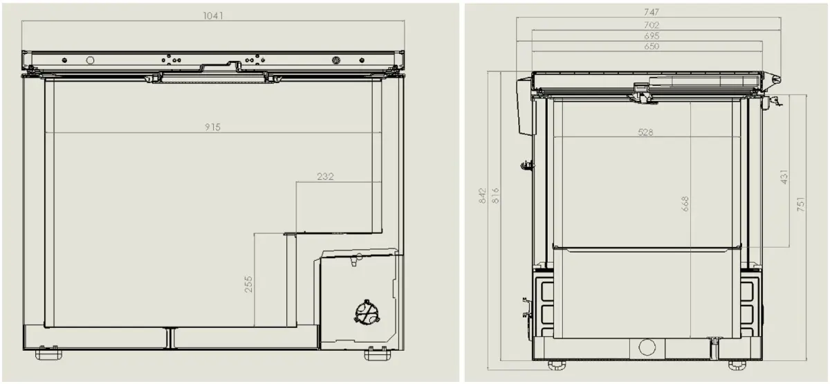 COMBISTEEL CHEST FREEZER + S/STEEL TOP - 104X73CM
