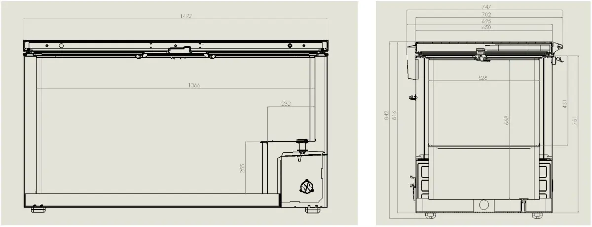 CHEST FREEZER SS COVER 469 L