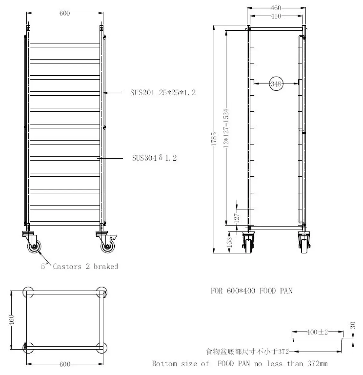CLEARING TROLLEY FLAT-PACKED EN 600x400