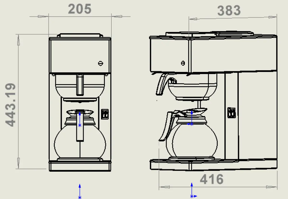 COFFEE MACHINE INCL. 1 GLASS COFFEE JUG 1.8L