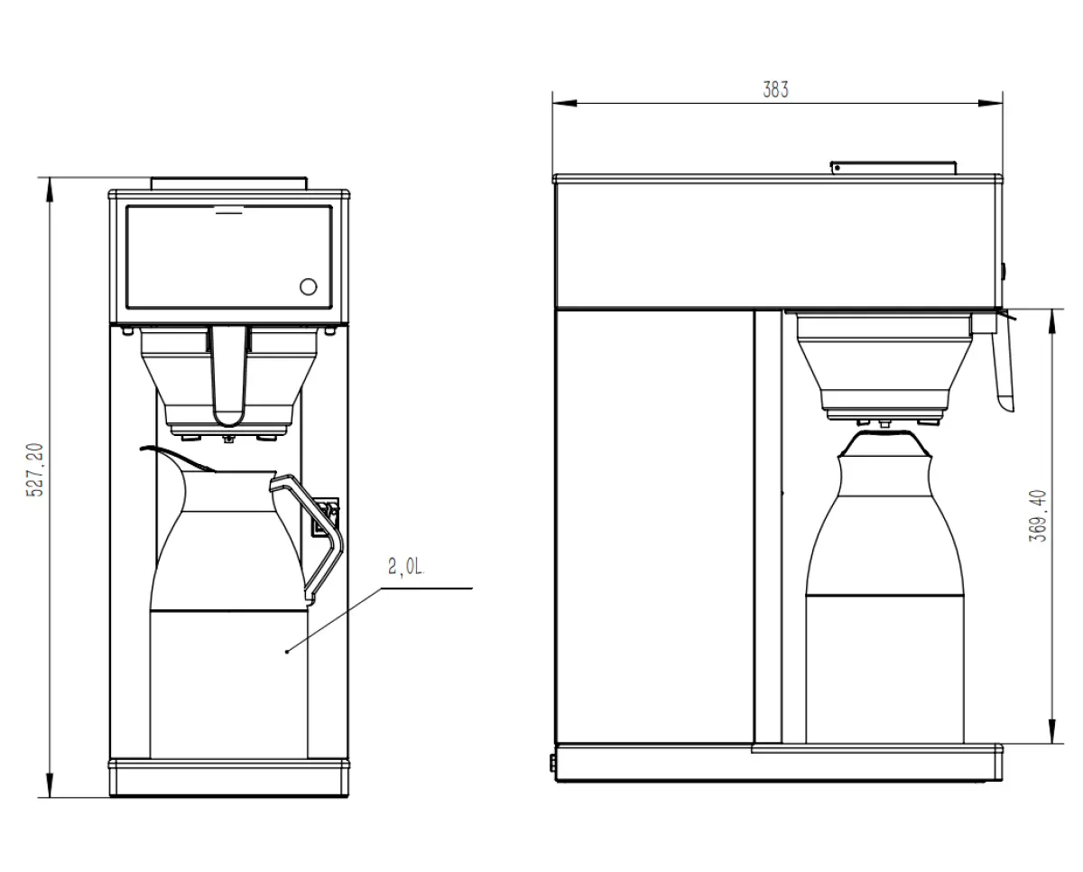 COFFEE MACHINE INCL. THERMOS JUG 2.0L