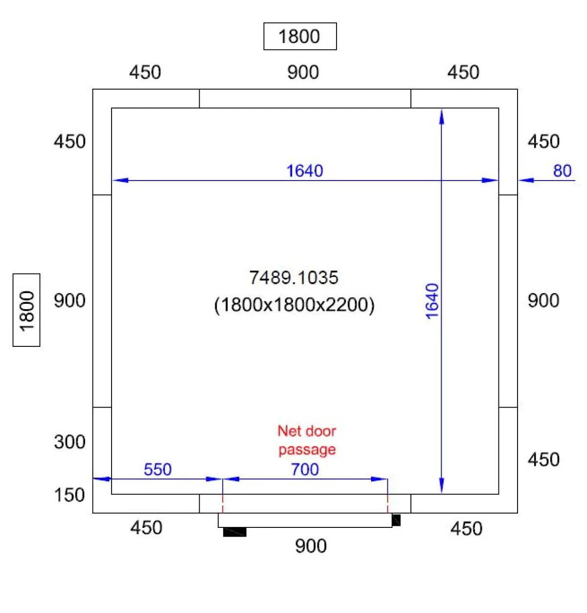 COMBISTEEL POSITIVE REFRIGERATION COLDROOM 180X180X220