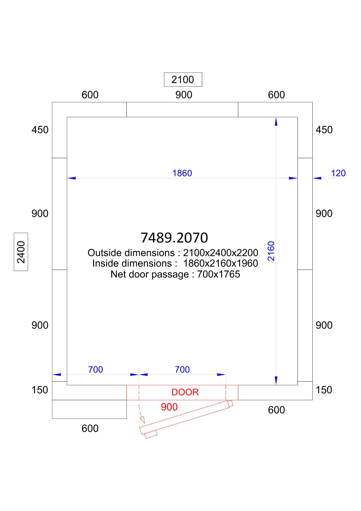 COMBISTEEL PROLINE COLDROOM 210X240X220CM (S12 PANEL THICKNESS ENERGY SAVING)