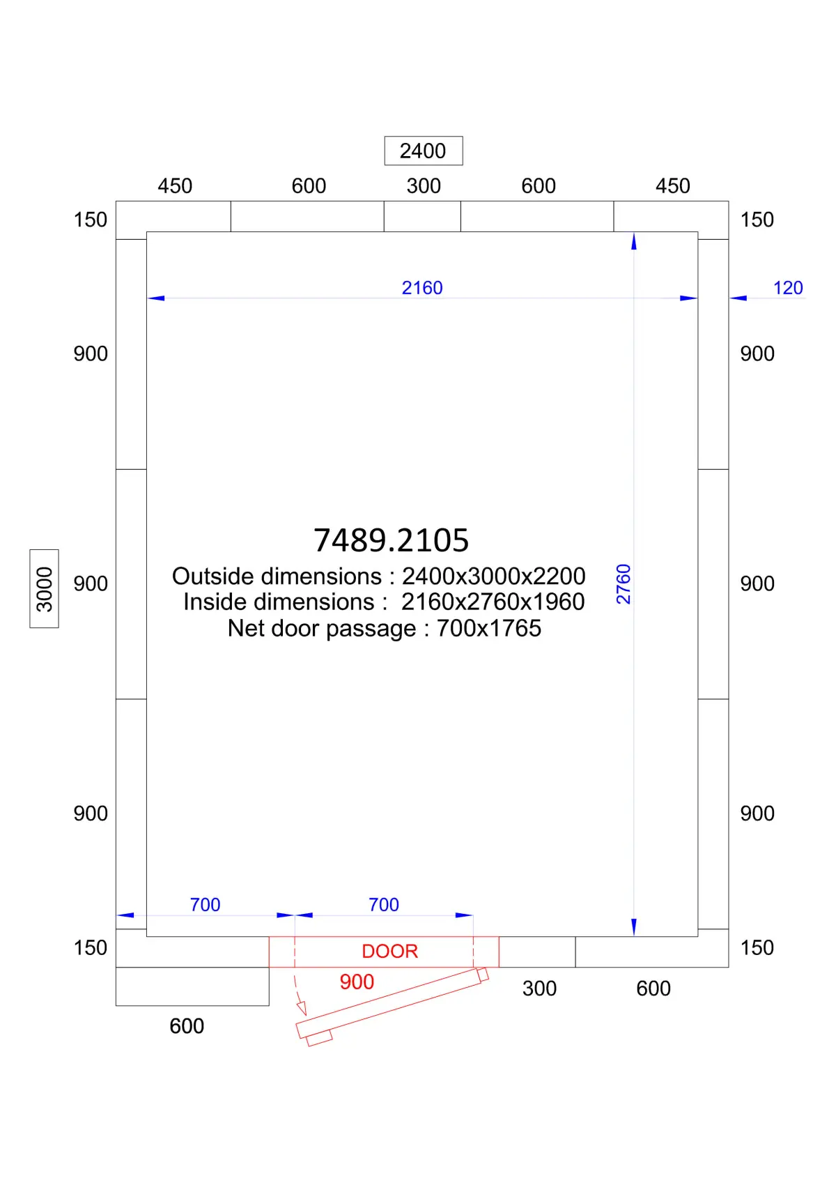 PROLINE COLDROOM 240X300X220