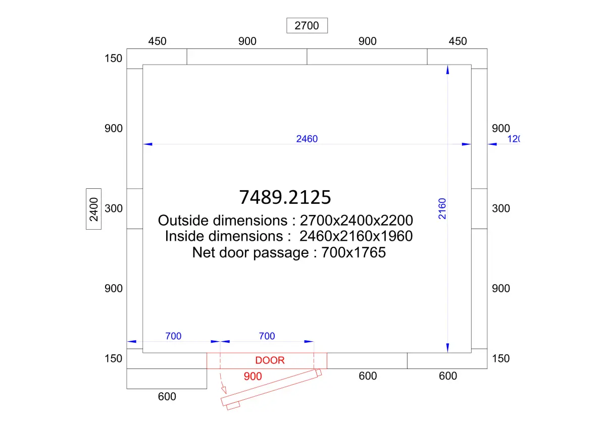 COLD AND FREEZER ROOM 2700x2400x2200 - 120 MM