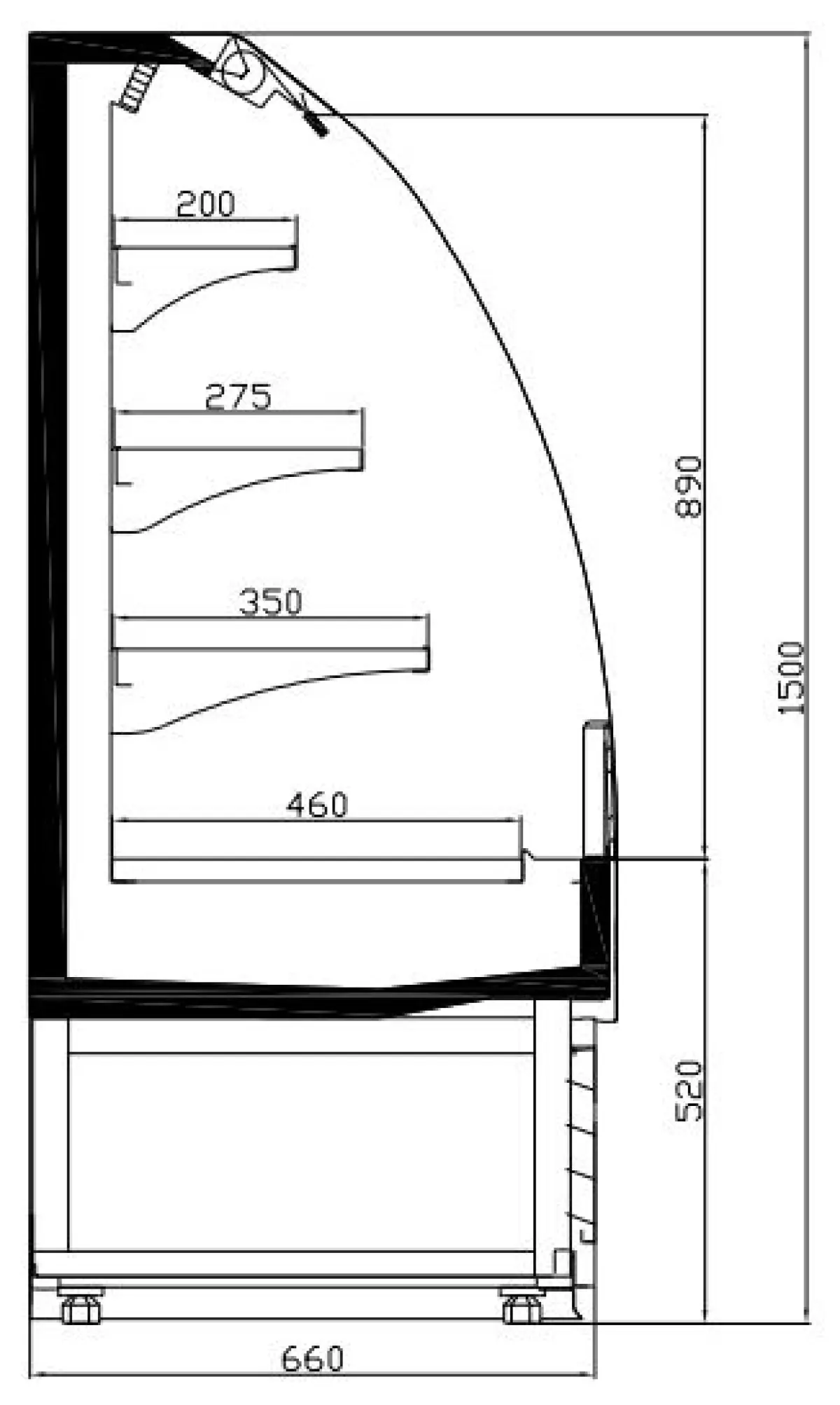 COMBISTEEL SELF SERVICE BLACK REFRIGERATED DISPLAY - 130X66X150CM