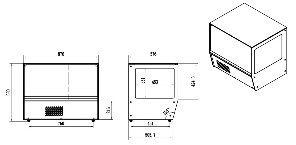 COMBISTEEL TABLETOP COLD DISPLAY 87X57X68CM