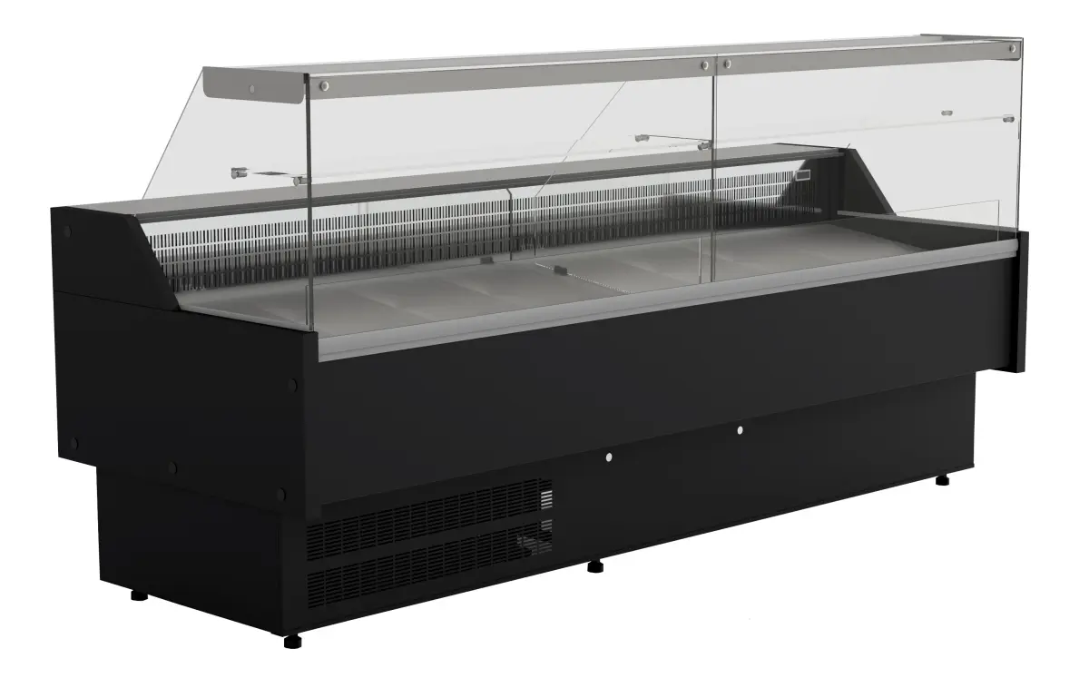 OSCAR BLACK REFRIGERATED DISPLAY FLOOR MODEL + LED LIGHTS 158X81X128CM