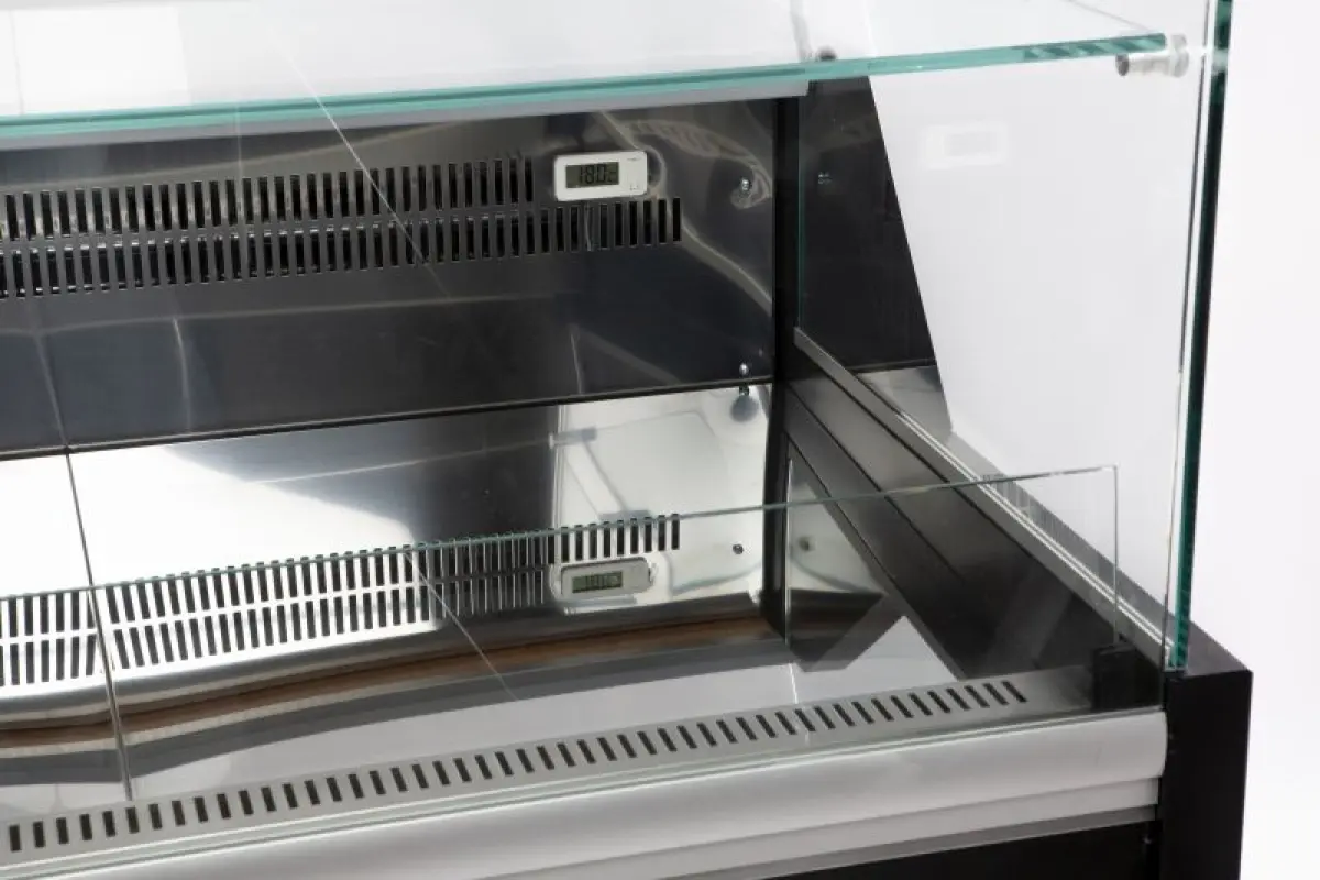COMBISTEEL OSCAR BLACK MEAT COUNTER FLOOR MODEL + LED LIGHTS 258X81X128CM