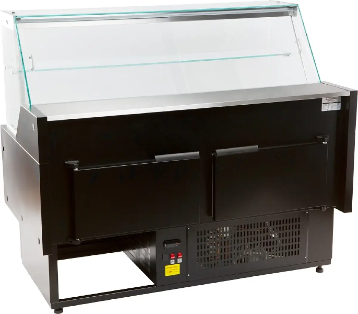 COMBISTEEL OSCAR BLACK MEAT COUNTER FLOOR MODEL + LED LIGHTS 258X81X128CM