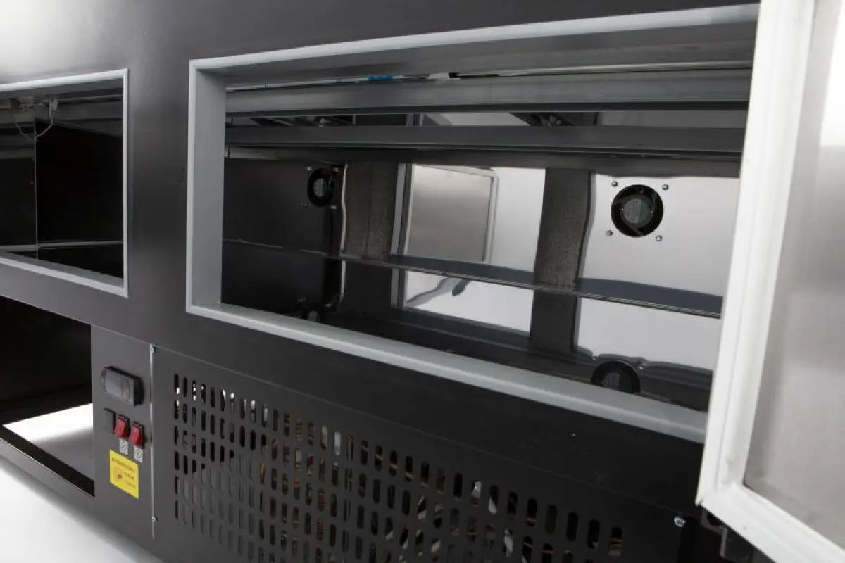 COMBISTEEL OSCAR BLACK MEAT COUNTER FLOOR MODEL + LED LIGHTS 258X81X128CM