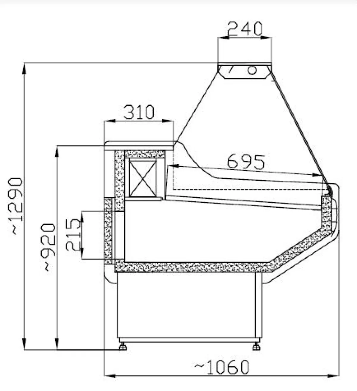 COMBISTEEL OWEN COLD DISPLAY 150X106CM