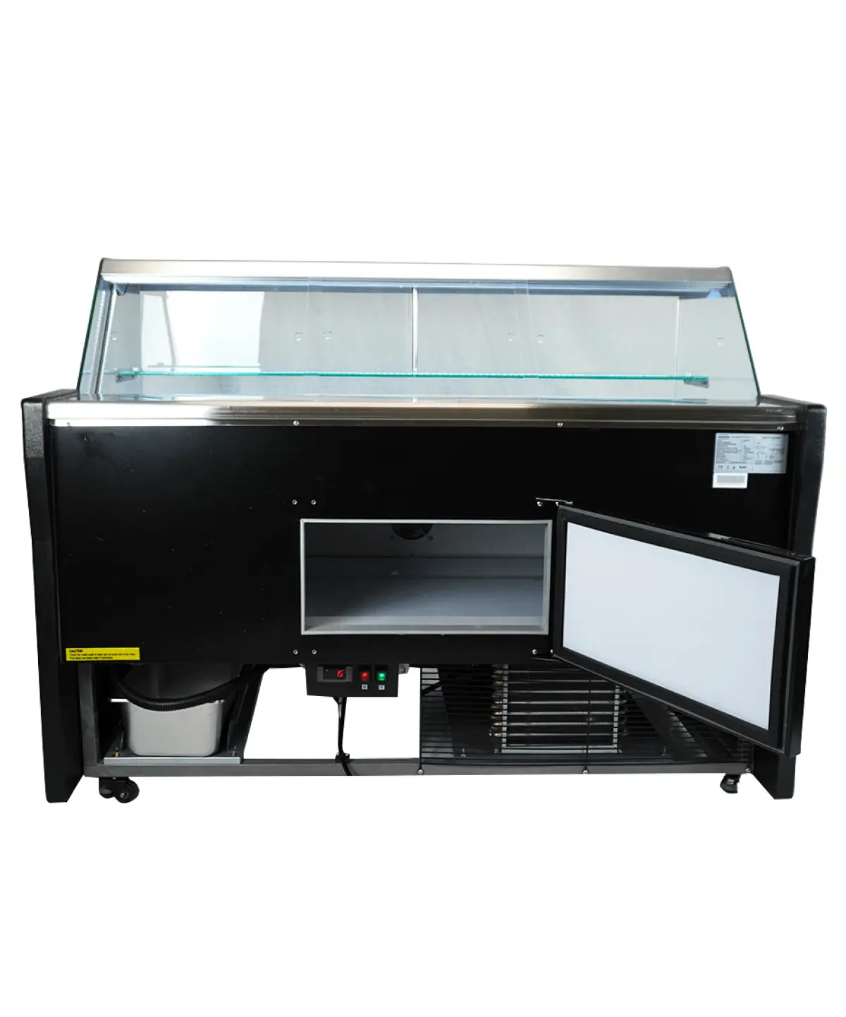 COMBISTEEL WESLEY REFRIGERATED MEAT COUNTER + BOTTOM STORAGE - 159X90X120CM - BLACK FINISH