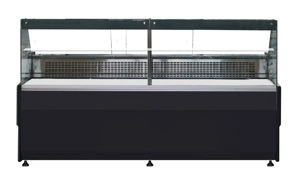 COMBISTEEL WESLEY REFRIGERATED MEAT COUNTER + BOTTOM STORAGE - 200X90X120CM - BLACK FINISH
