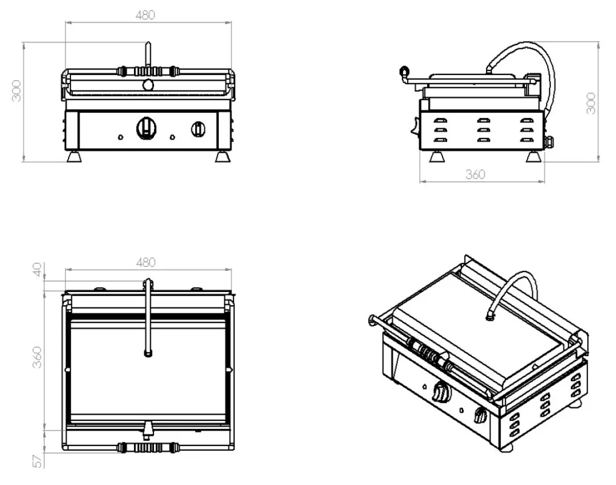 CONTACT GRILL GROOVED