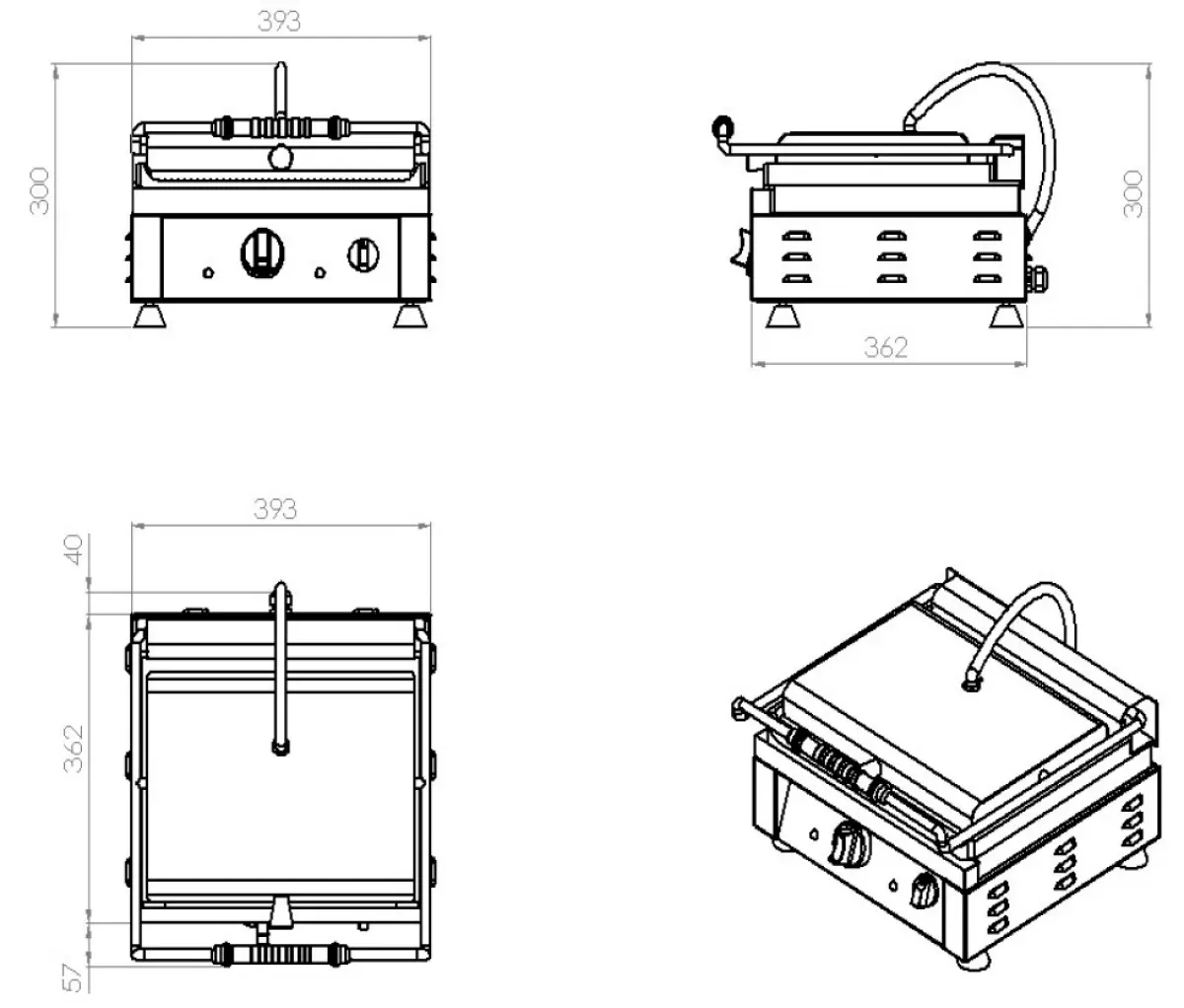 CONTACT GRILL SMOOTH/GROOVED
