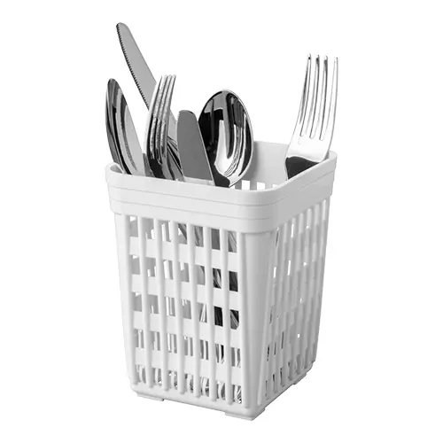 WHITE SQUARE CUTLERY WASHING BASKET