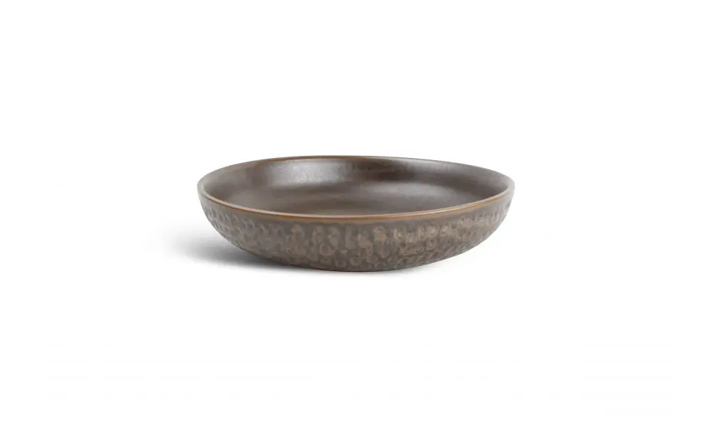 Deep plate 22xH4,5cm hammered copper Brass